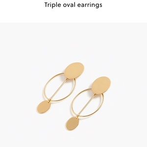 J. Crew Triple Oval Earrings Gold